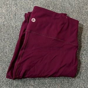 90 degree maroon full length leggings